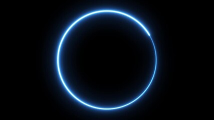 Blue Neon Glow Circle Animation Loop