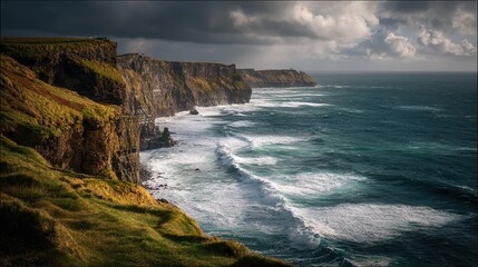 Dramatic Cliffs and Wild Ocean Waves