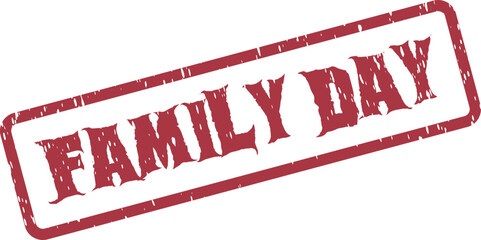 This is a red rubber stamp with the text FAMILY DAY in a distressed font, perfect for invitations or event promotions