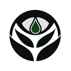 Green Leaf Cradling Droplet of Water Variant Transparent Background