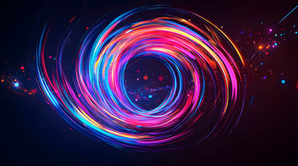 futuristic economic data visualization Colorful swirl of light in abstract design. real-time finance and global metrics concept digital economy holographic interface