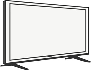 Modern flat screen television mockup for product display or advertising, perfect for showcasing your digital designs, sleek design, minimalist style