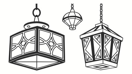 Elegant vintage lanterns, perfect for adding a touch of classic charm to your designs, scalable for any size project, created from original vector art