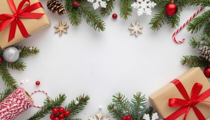 Festive gift wrapping event holiday season flat lay photography minimalist background christmas celebration concept of giving