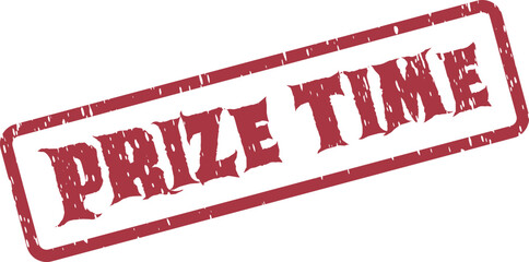 Prominent red grunge stamp indicating the exciting moment for awarding a prize