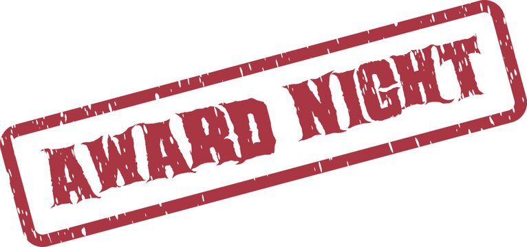 Distressed red ink stamp displaying the important words Award Night for special recognition events