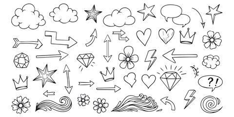 Doodle hand drawn sketch elements Vector