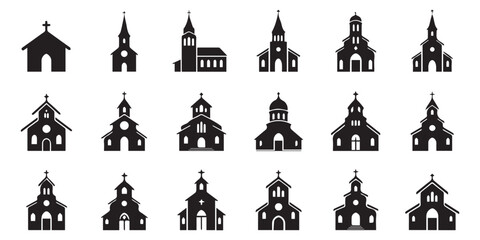 Church icons collection Vector