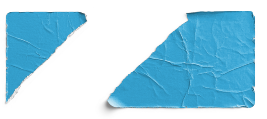 Blue Torn Sticker in Two Pieces