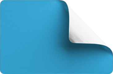 Blue Paper Sticker with Folded Corner isolated on transparent background