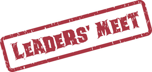 Official Leaders Meet Stamp Indicating Important Corporate Gatherings and Strategic Summits