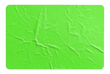Green Crumpled Paper Texture with Heavy Creases