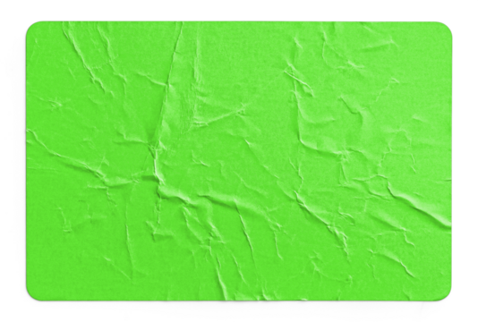 Green Crumpled Paper Texture with Heavy Creases