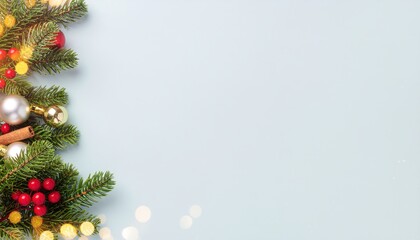 Festive holiday decorations with christmas ornaments and greenery winter season digital art cozy indoor environment close-up view celebration concept for holiday season