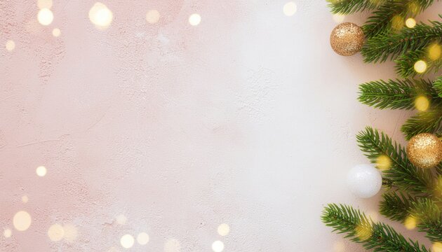 Christmas celebration decor with golden ornaments and greenery festive ambiance holiday spirit close-up view cheerful vibe seasonal decor for home and events