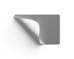 Grey Sticker Curling from Bottom Left