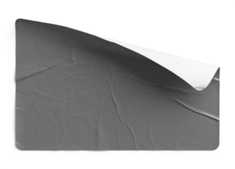 Torn and Wrinkled Grey Sticker Peeling Back