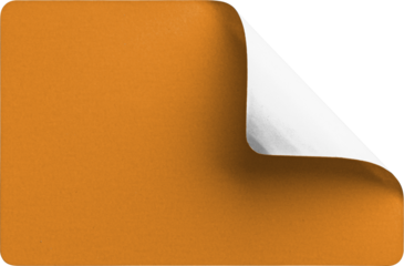 Orange Paper Sticker with Folded Corner isolated on transparent background