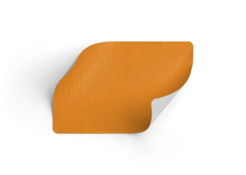 Orange Sticker with Heavy Curl