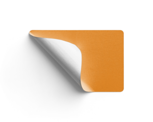 Orange Sticker Curling from Bottom Left