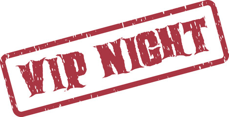 VIP Night Official Red Stamp Mark for Exclusive Parties and Premium Evening Events