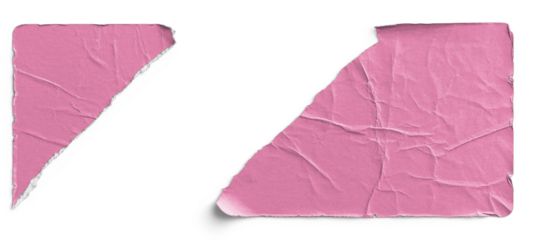 Pink Torn Sticker in Two Pieces
