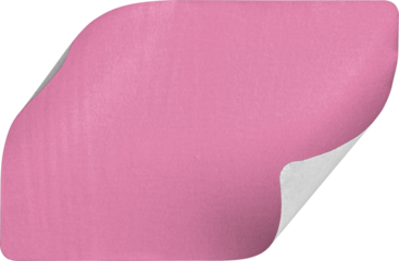 Pink Sticker with Heavy Curl isolated on transparent background