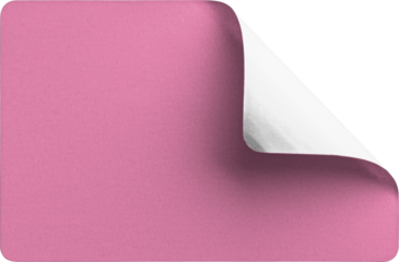 Pink Paper Sticker with Folded Corner isolated on transparent background