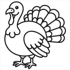 line drawing of a turkey coloring page