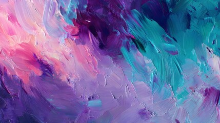 Vibrant thick oil paint strokes create an abstract texture background of mixed colors