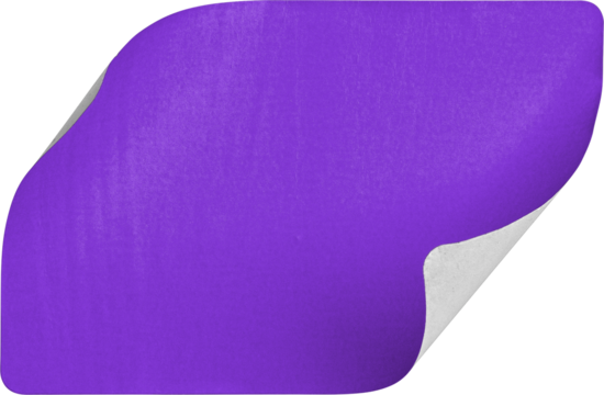 Purple Sticker with Heavy Curl isolated on transparent background