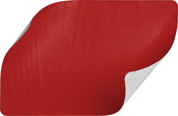 Red Sticker with Heavy Curl isolated on transparent background