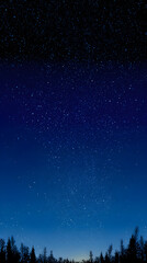 Fototapeta premium Blue Christmas night sky with stars concentrated at top fading downward, tall serene layout 