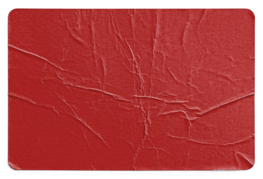 Red Wrinkled Paper with Vertical Crease