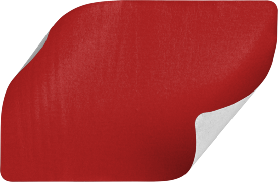 Red Sticker with Heavy Curl isolated on transparent background