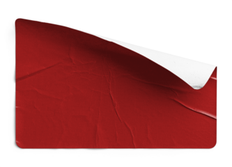 Torn and Wrinkled Red Sticker Peeling Back
