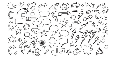 set of hand drawn arrows