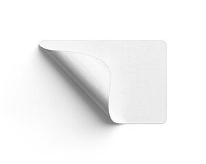 White Sticker Curling from Bottom Left