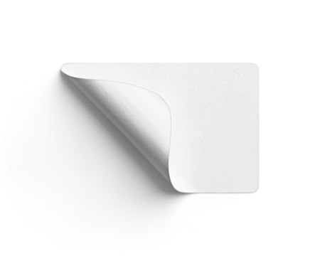 White Sticker Curling from Bottom Left