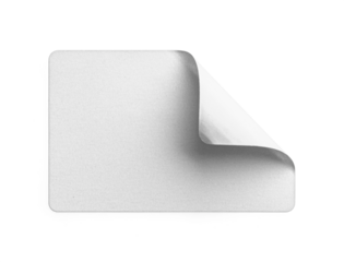 White Paper Sticker with Folded Corner