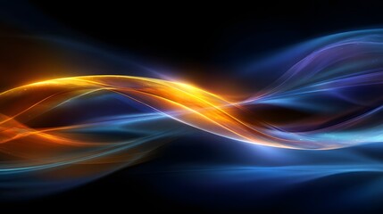 Bright glowing energy ribbons flow dynamically across a dark background.