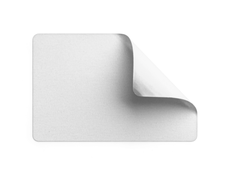 White Paper Sticker with Folded Corner