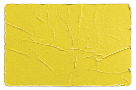Yellow Sticker with Damaged Edges