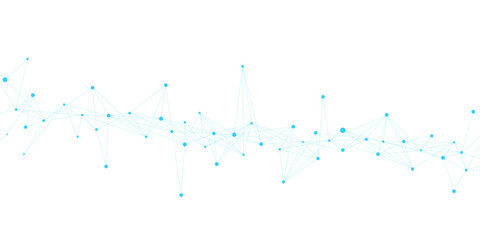 Abstract connecting dots lines for network connection technology background. Website header or banner with plexus design concept. Vector