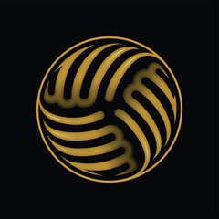 Arabic Calligraphy of the Name of God (Allah) in Circle Shape