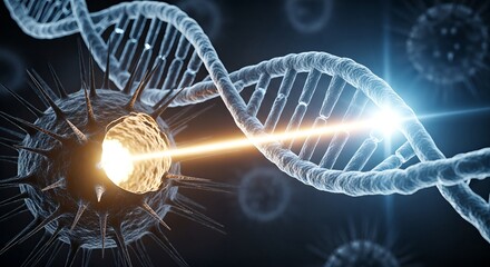 Advanced Gene Editing Technology Modifying a DNA Helix.
