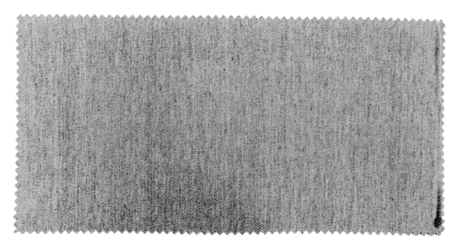 A piece of torn black fabric on a white background. Textile isolate