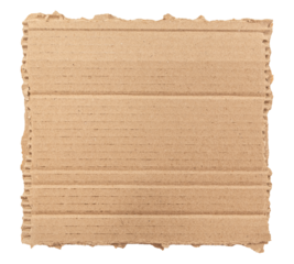 Piece of torn cardboard on a white background. Torn cardboard isolate