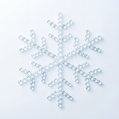 Crystal snowflake ornament on white background