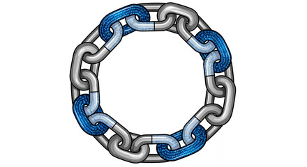 Circular Blockchain Network: Digital Chain Links, Cryptocurrency, and Secure Decentralized Technology